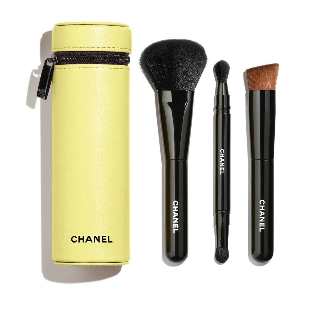 Chanel Limited Edition LES PINCEAUX Brushes Leather Case Yellow Ovni